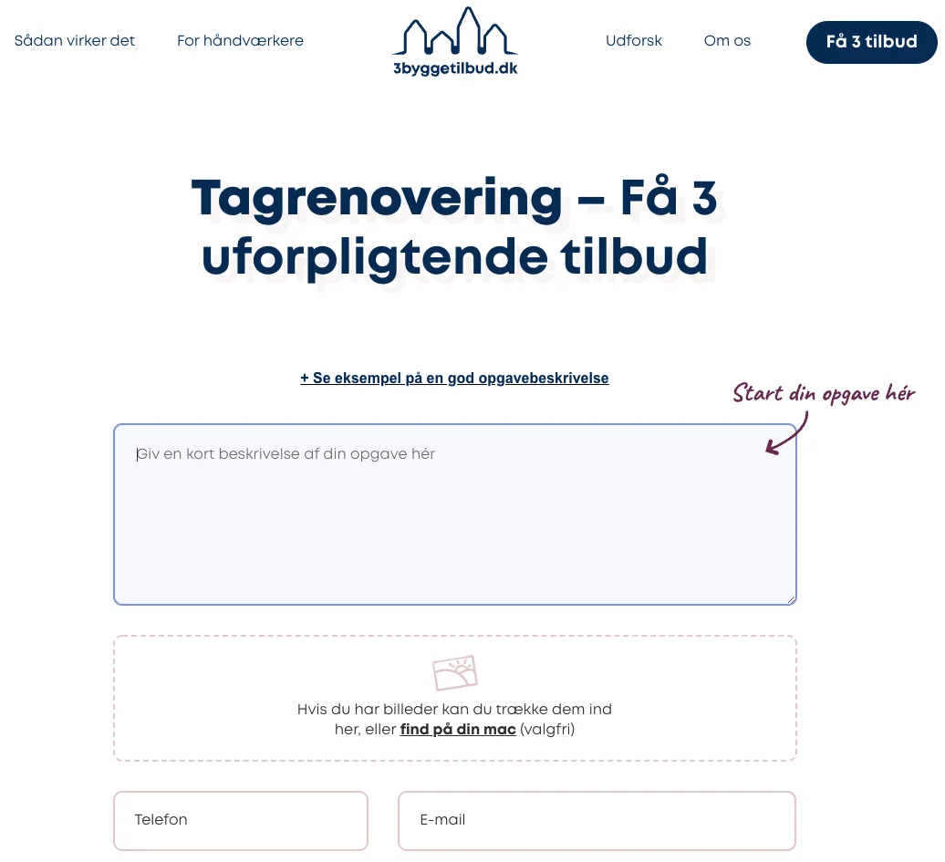 Tagrenovering formular